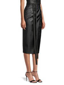 ELIRA - Leather | High Waist Midi Skirt