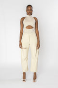 ASTRAYA Barrel Leg Leather Pants
