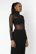 OSTARA Black Sheer Knit Top