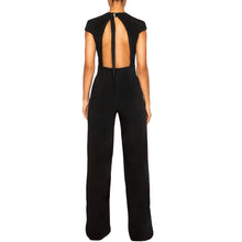 Load image into Gallery viewer, israella KOBLA wide leg jumpsuit with open back detail and pockets in black
