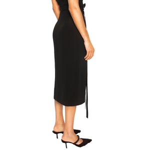 israella KOBLA high waist midi skirt with front slit in black 