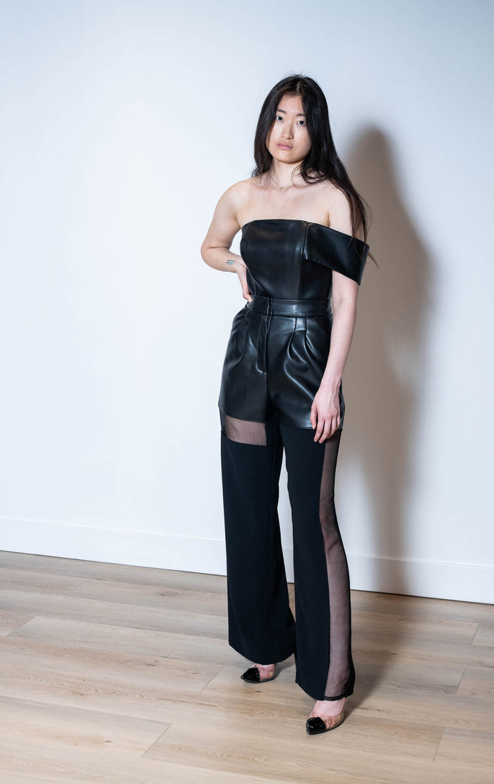 KAMAAL Faux Leather Bustier