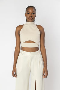 TITIAN Halter Knit Crop Top