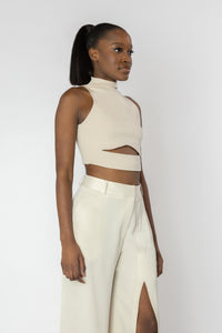 TITIAN Halter Knit Crop Top