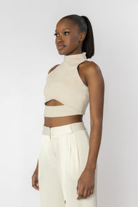 TITIAN Halter Knit Crop Top