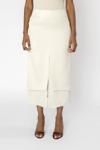 ADITI Layered Slit Midi Skirt