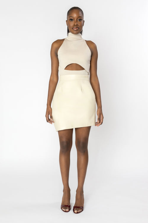 EOS Asymmetric Faux Leather Skirt