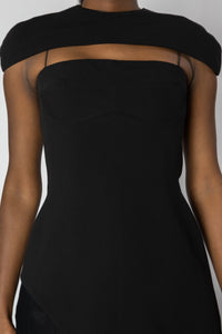 SANZIO Black Cap Sleeve Top