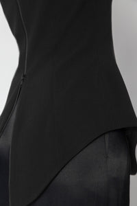 SANZIO Black Cap Sleeve Top