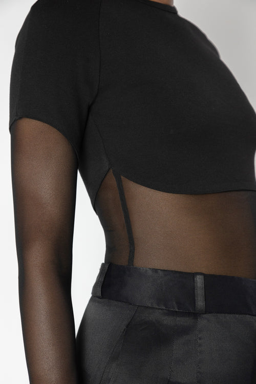 LUNA Asymmetric Sleeve Knit Top