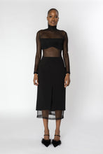 Load image into Gallery viewer, OSTARA Black Sheer Knit Top
