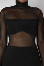 Load image into Gallery viewer, OSTARA Black Sheer Knit Top
