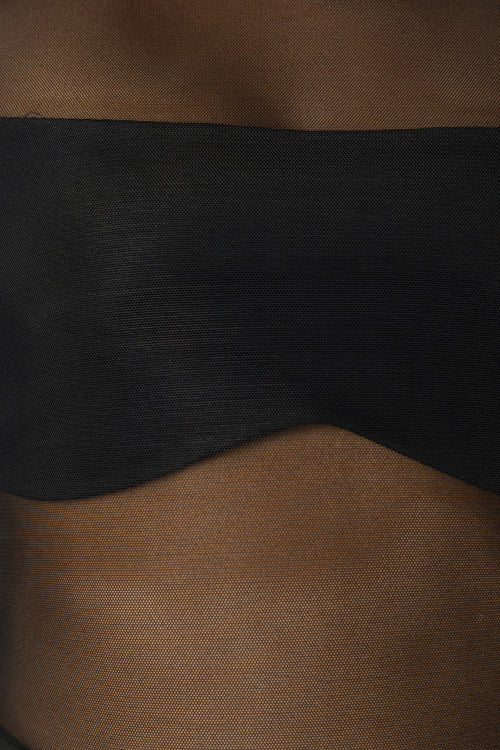 OSTARA Black Sheer Knit Top