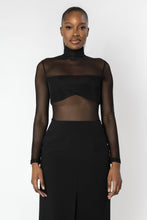 Load image into Gallery viewer, OSTARA Black Sheer Knit Top
