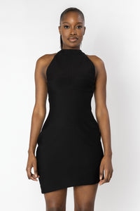 INNANA Halter Asymmetric Mini Dress