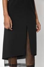 Load image into Gallery viewer, SELINE Black Sheer Panel Skirt
