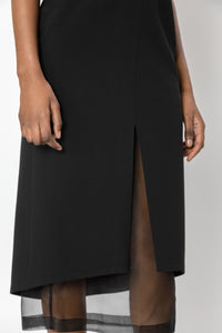 SELINE Black Sheer Panel Skirt