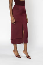 Load image into Gallery viewer, ADITI Layered Slit Midi Skirt
