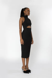 SISTINE Halter Knit Midi Dress