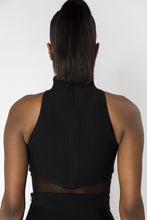 Load image into Gallery viewer, AURORA Halter Sheer Panel Knit Top
