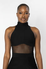 Load image into Gallery viewer, AURORA Halter Sheer Panel Knit Top
