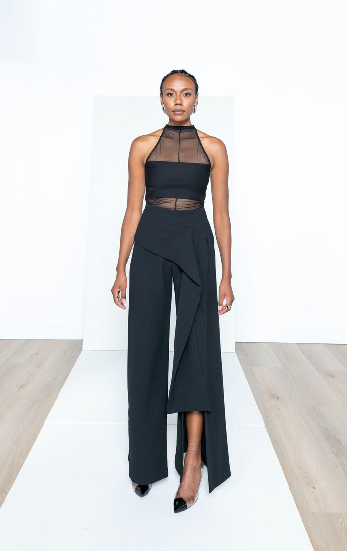 NISO Sheer Knit Halter Top
