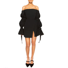 Load image into Gallery viewer, israella KOBLA strapless mini dress with 3 tiered sleeves in colour black
