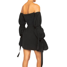 Load image into Gallery viewer, israella KOBLA strapless mini dress with 3 tiered sleeves in colour black
