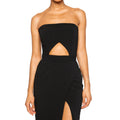 IMAN Strapless Cut Out Dress