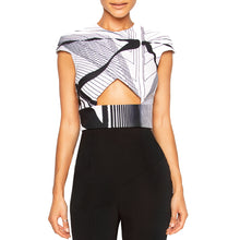 Load image into Gallery viewer, KALI | Cap Sleeve Top in Black and White Print
