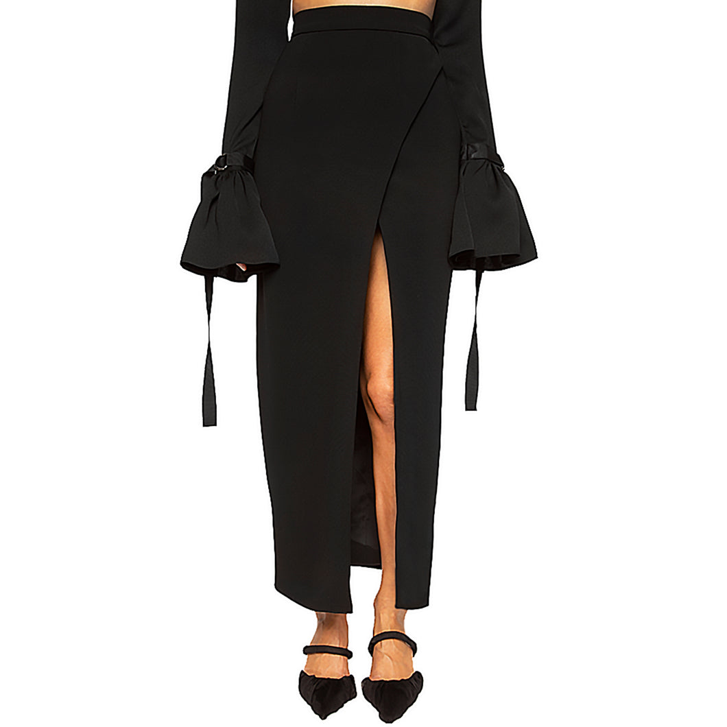 ZANE | High Waist Ankle Skirt in Black
